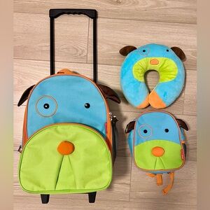 3 SKIP HOP Zoo Kids Travel Set Dog* Rolling Luggage / Pillow / Backpack